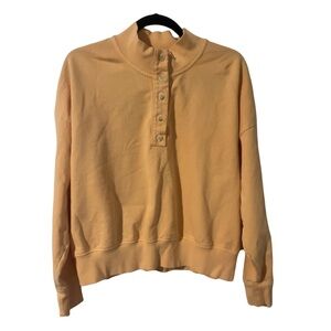 CALIA Athletic Workout Orange Button Neck Long Sleeve Sweater Size Large